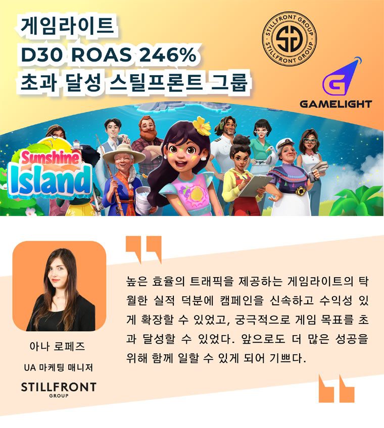 게임라이트, ‘선샤인 아일랜드’ AI 활용한 UA마케팅 목표 초과 달성 본문 이미지