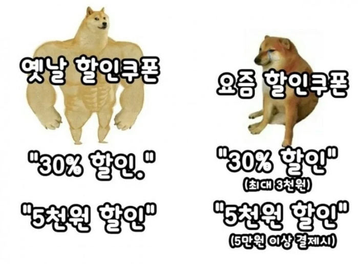 할인쿠폰 옛날 vs 요즘 | 인스티즈